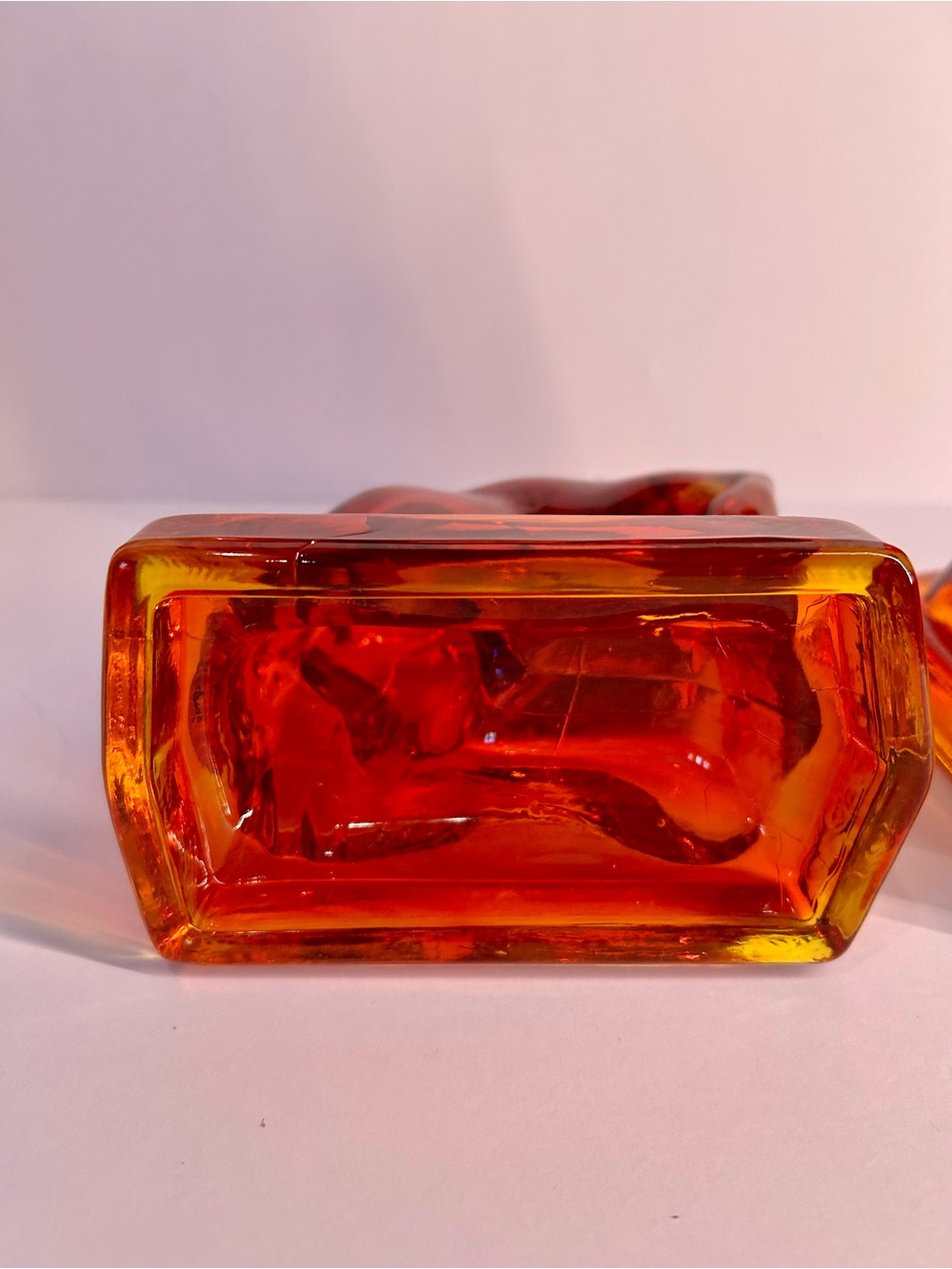 LE Smith Amberina Glass Rearing Horse Bookends Pair MCM - Picture 8 of 16